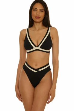 Becca COAST LINE HI-WAIST |ROSE BERRY|BLACK/TAN Hot
