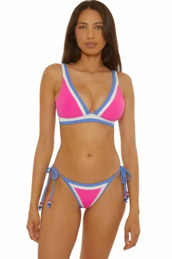 Becca COAST LINE PLUNGE TOP |ROSE BERRY|BLACK/TAN Outlet