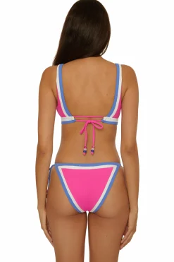 Becca COAST LINE PLUNGE TOP |ROSE BERRY|BLACK/TAN Outlet