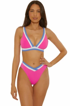 Becca COAST LINE PLUNGE TOP |ROSE BERRY|BLACK/TAN Outlet