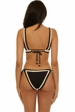 Becca COAST LINE PLUNGE TOP |ROSE BERRY|BLACK/TAN Outlet