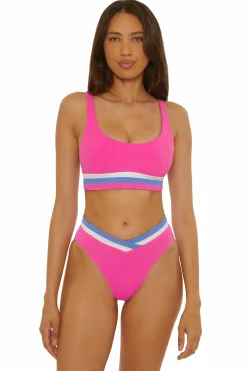 Becca COAST LINE SPORT BRA |BLACK/TAN|ROSE BERRY Online
