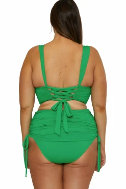 Becca COLORCODE SHIRRED TOP |BLACK|EMERALD Outlet