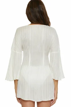 Becca RADIANCE V-NECK TUNIC |WHT/CRL/OAS STRIPE|WHITE Hot
